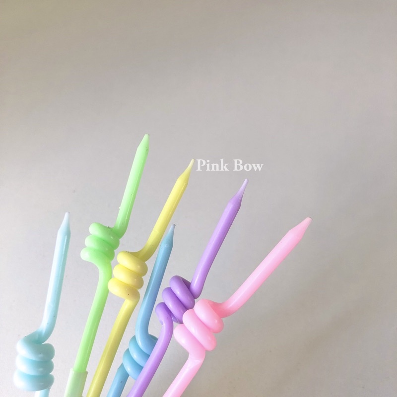 Nến lò xo sinh nhật phong cách Hàn Quốc màu pastel set 6c