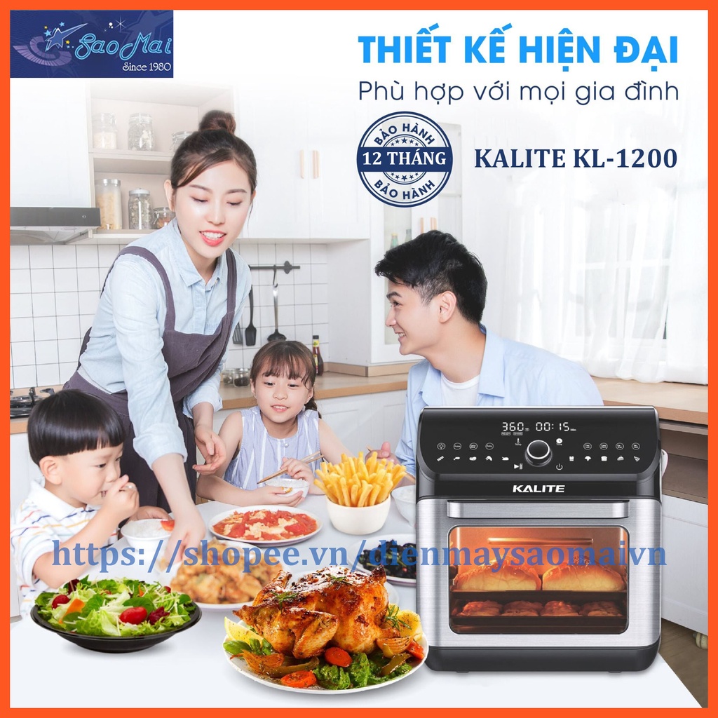 Nồi chiên không dầu Kalite Q12 KL-1200, Bảo hành 12 tháng chính hãng