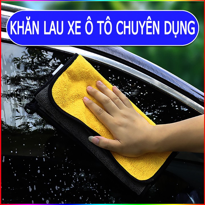 Khăn MICROFIBER 2 lớp lau xe ô tô, nhà cửa, đồ đạc chuyên dụng, tránh xước đồ