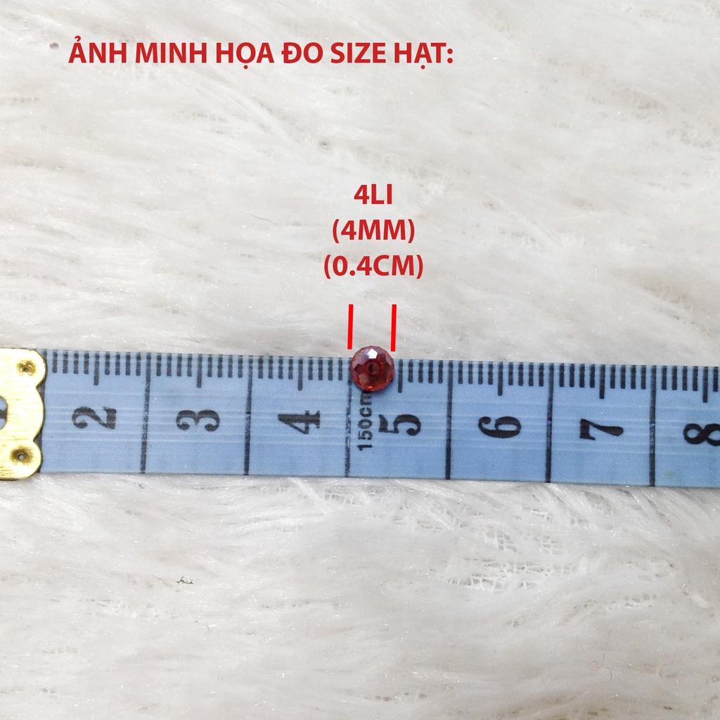 Hạt đá pha lê tròn bẹt trắng ánh 7 màu cao cấp size 4mm 6mm 8mm dùng làm trang sức vòng tay sang trọng