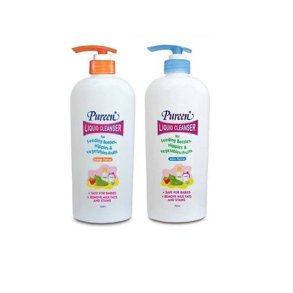 NƯỚC RỬA BÌNH SỮA VÀ RỬA RAU CỦ PUREEN HƯƠNG CAM VÀ BẠC HÀ 750ML