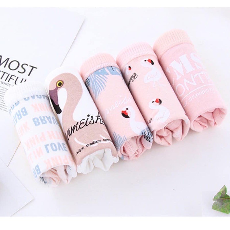 Đồ Lót Nữ🌸Quần Lót Cotton Họa Tiết Chủ Đề Hồ Thiên Nga FLQ45