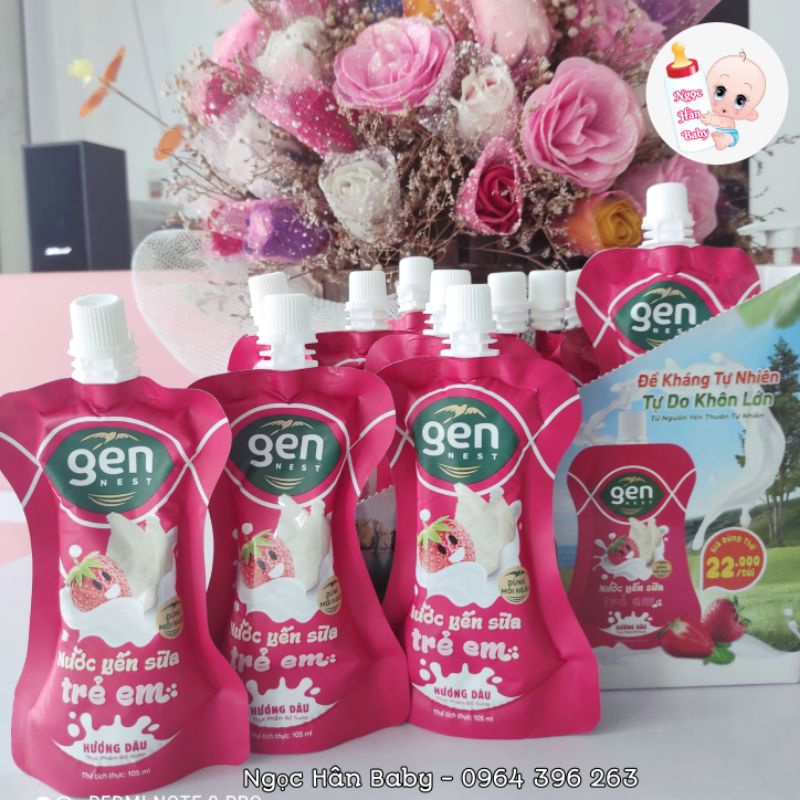 Nước Yến Sữa trẻ em Gen Nest lốc 10 túi * 105ml