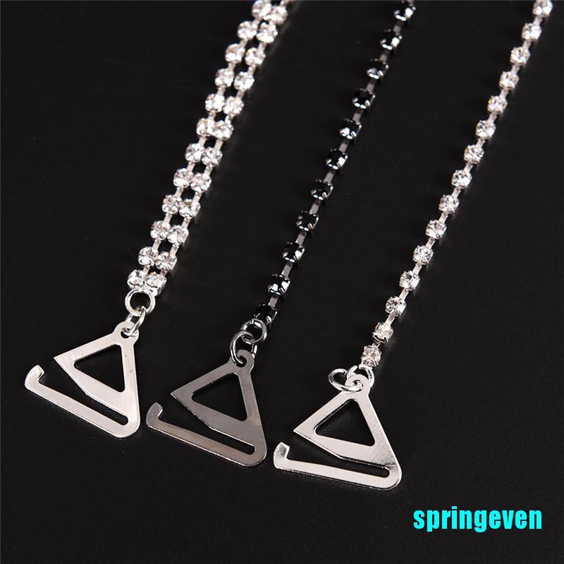 [springeven] 1 Cặp Dây Áo Ngực 1 / 2Row Pha Lê Trong Suốt Đính Kim Cương Giả Gợi Cảm Cho Nữ