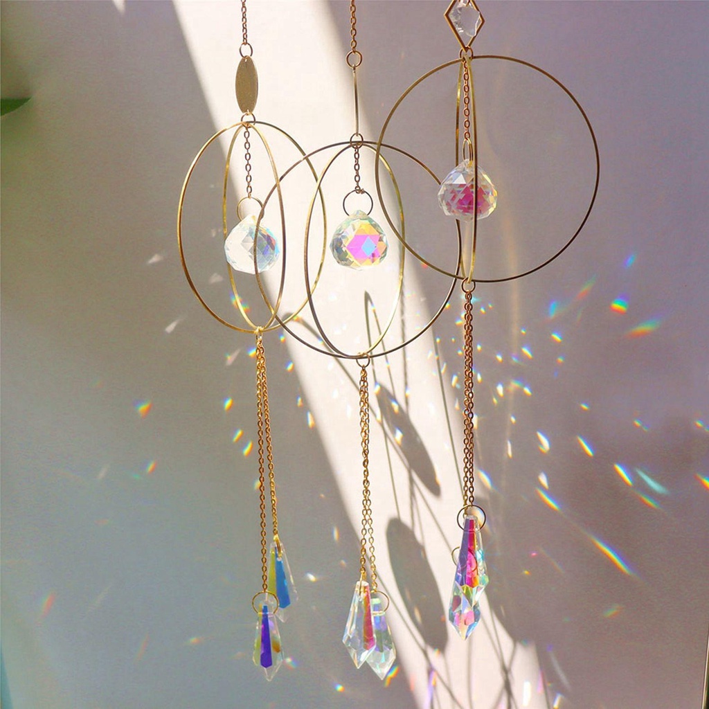 Pineevn 1PC|Chuông Gió Cầu Vồng Xinh Xắn Chất Lượng|Dreamcatcher Trang Trí Sân Vườn
