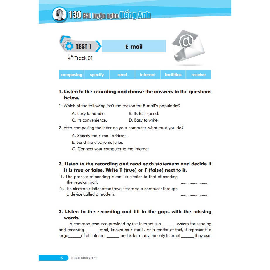 Sách - 130 bài luyện nghe tiếng Anh ( Kèm CD)