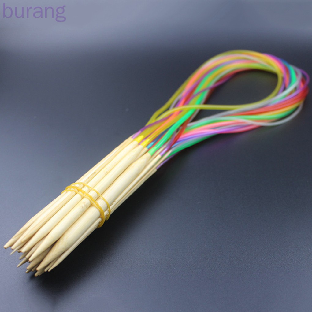 18Pcs Sewing Needles Multicolor Tube Bamboo Circular Crochet Knitting Needles Set Sewing Tools Sweater Hat Crochet Hooks Kit