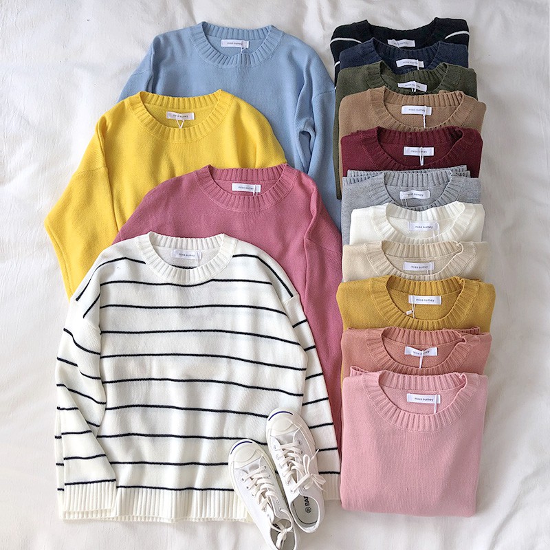 Áo Len Cổ Tròn Màu Trơn 20631 | BigBuy360 - bigbuy360.vn