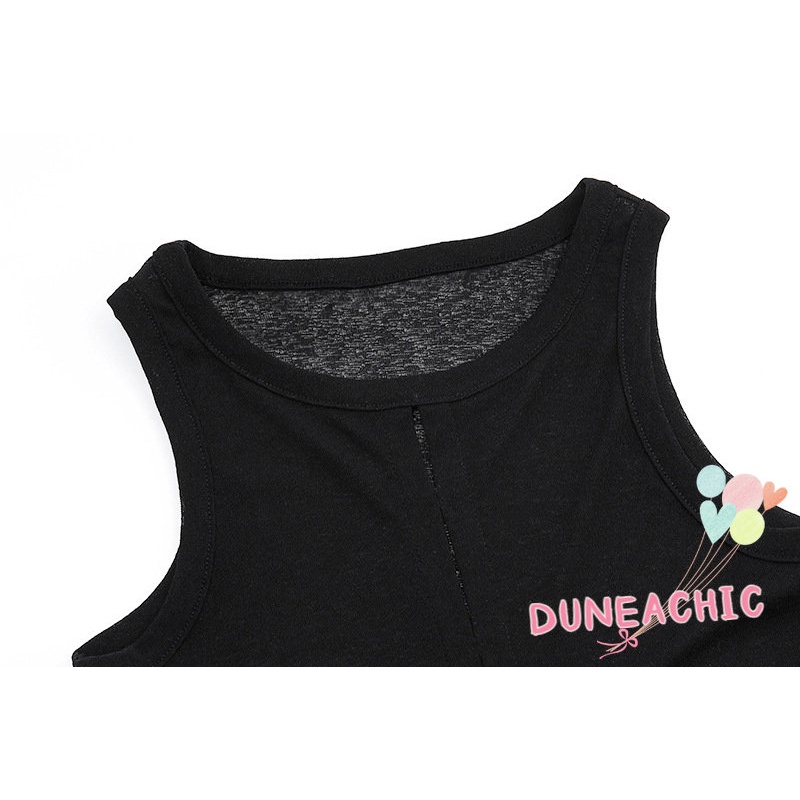 DUNEA Áo Tank Top Thiết Kế Xuyên Thấu Quyến Rũ Thời Trang Dành Cho Nữ