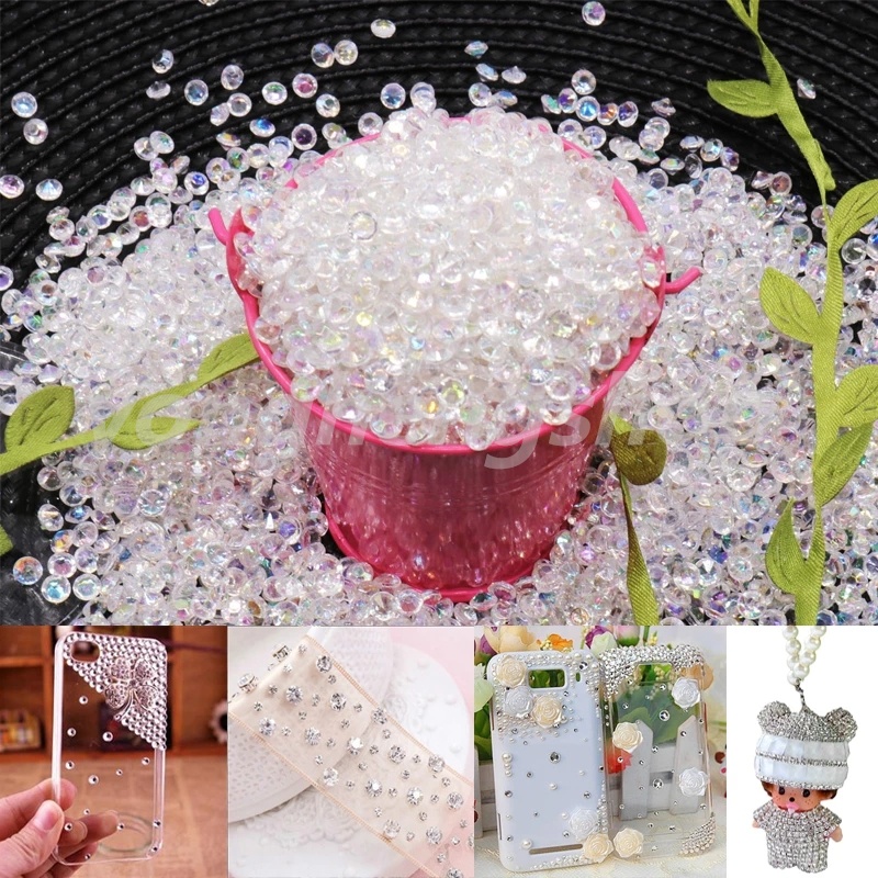 Set 2000 hạt pha lê Acrylic trong suốt lấp lánh dùng để trang trí tiệc cưới