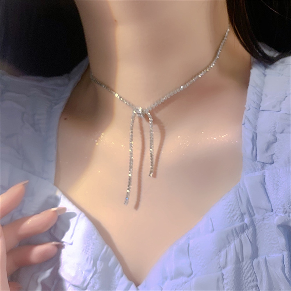 Vòng Cổ Choker Đính Kim Cương Yanqueens Giả Tinh Tế Thời Trang Cho Nữ