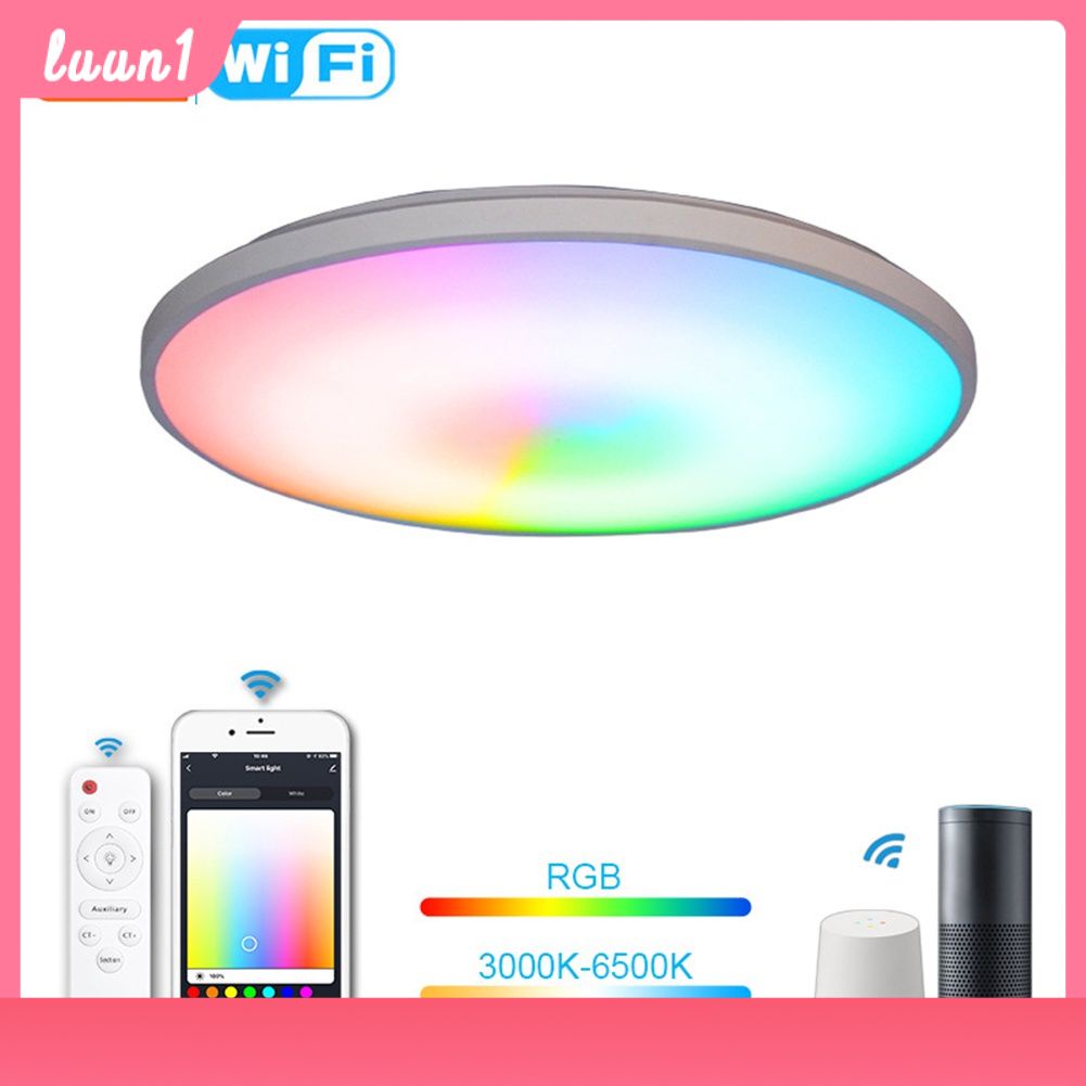 Còn Hàng Tuya Wifi Thông Minh Ốp Trần 36W RGB C W Đèn LED Ốp Trần Ứng Dụng Điều Khiển Từ Xa Bằng Giọng Nói điều Khiển Với Alexa Cá Tuyết