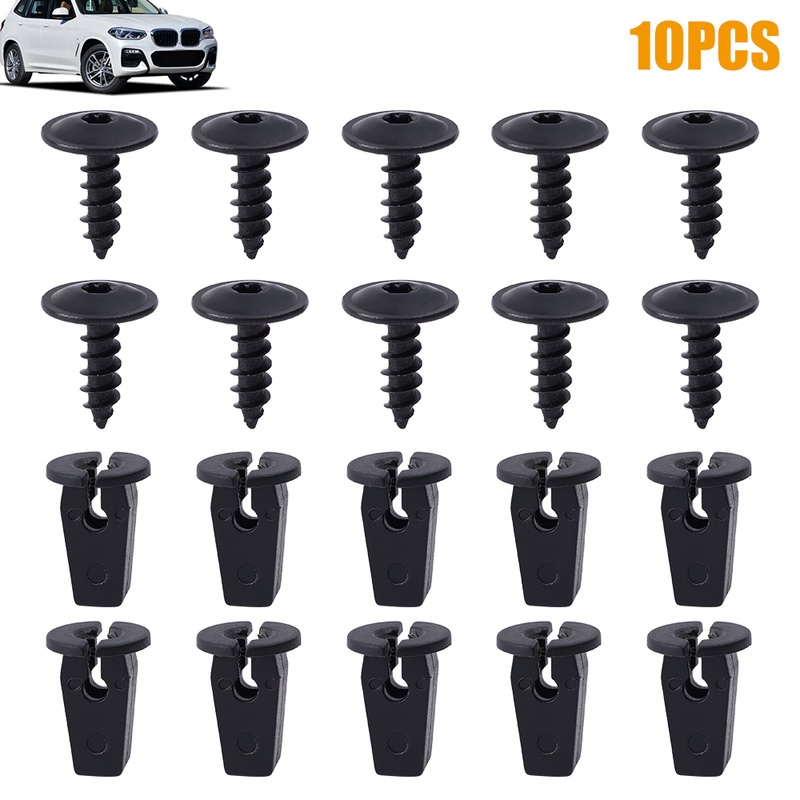 FENDER Bộ 10 Đinh Ốc Cho Tấm Chắn Bùn Bánh Xe Hơi Thông Dụng