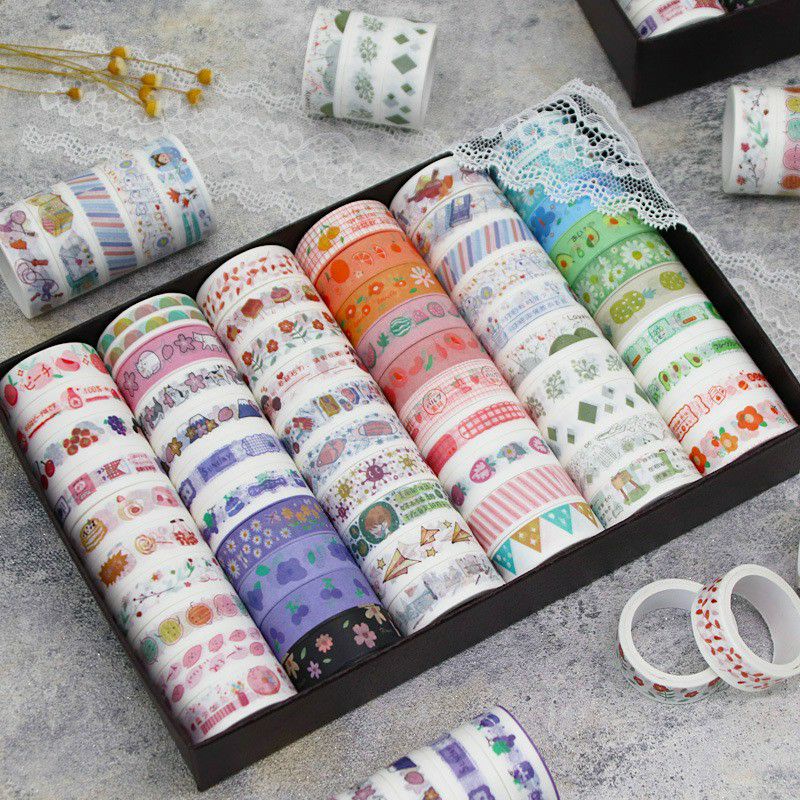 Washi Tape, Cuộn Băng Dính Trang Trí Sổ Tay BiTi Store YK302