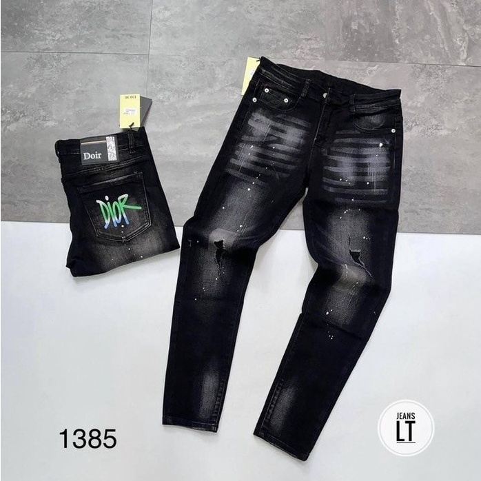 Quần jean nam đen chất bò vải co dãn cao cấp AH MEN'S FASHION