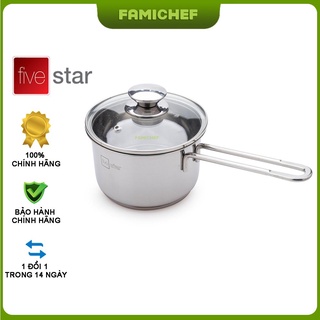 Quánh inox 3 đáy nắp kính FiveStar FSQ14001 14cm