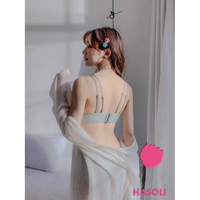 Bộ Đồ Lót Kẻ Sọc Caro Không Gọng Gợi Cảm AL45