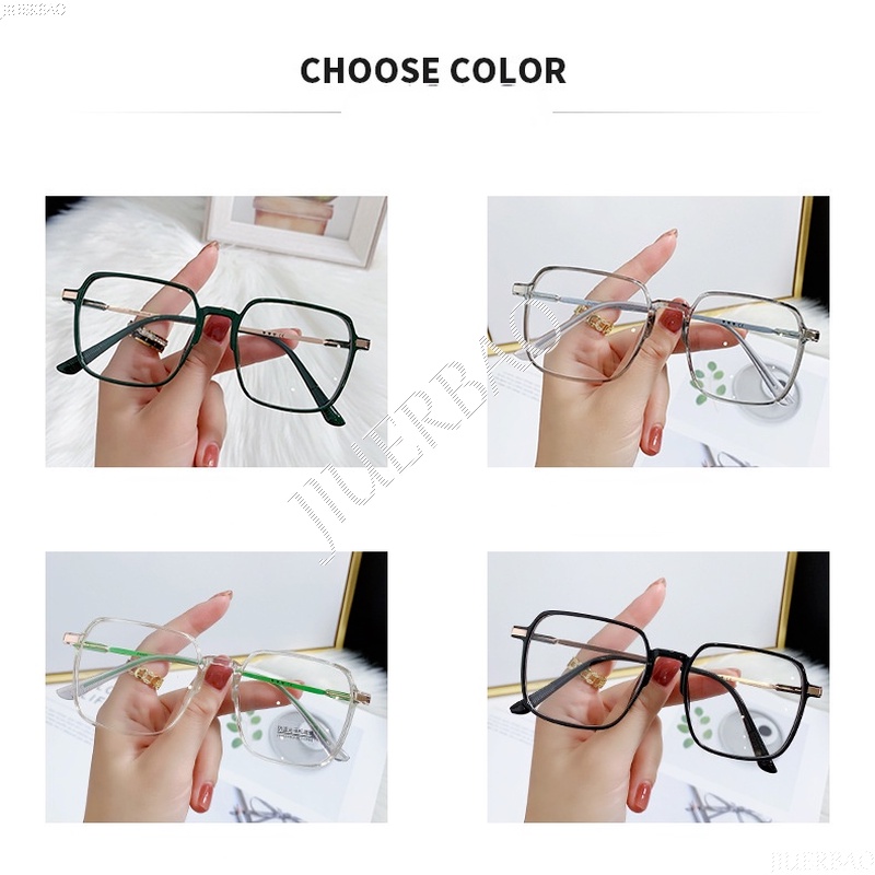 Kính Mát Gọng Vuông Trong Suốt Chống Tia Sáng Xanh Thời Trang Hàn Quốc