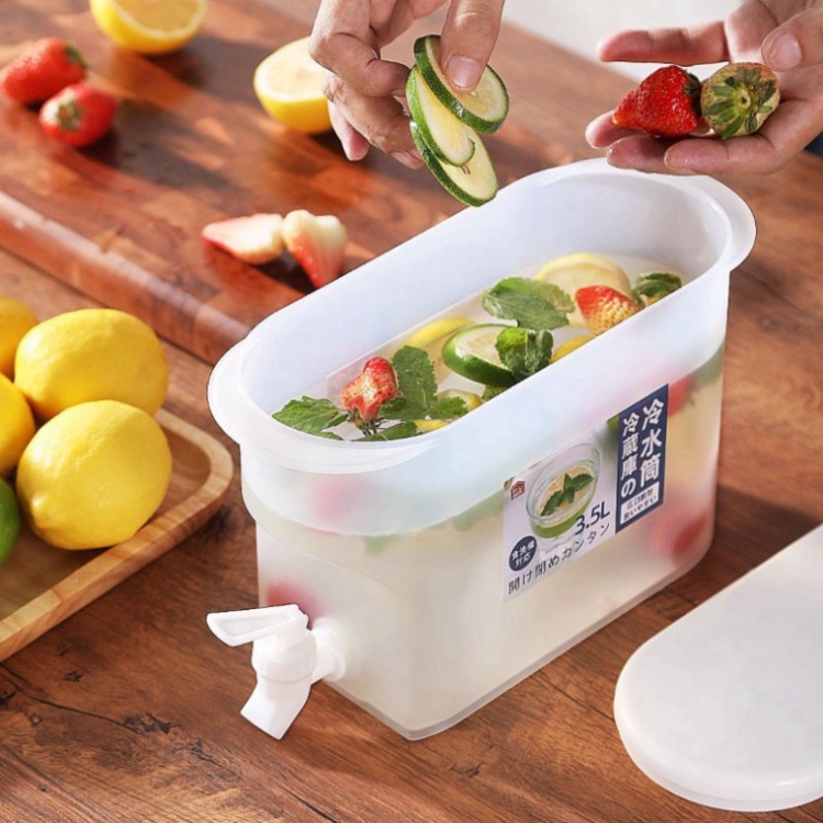 Bình đựng nước /chanh/detox có vòi cao cấp 3.5L để trong tủ lạnh uống siêu mát T8