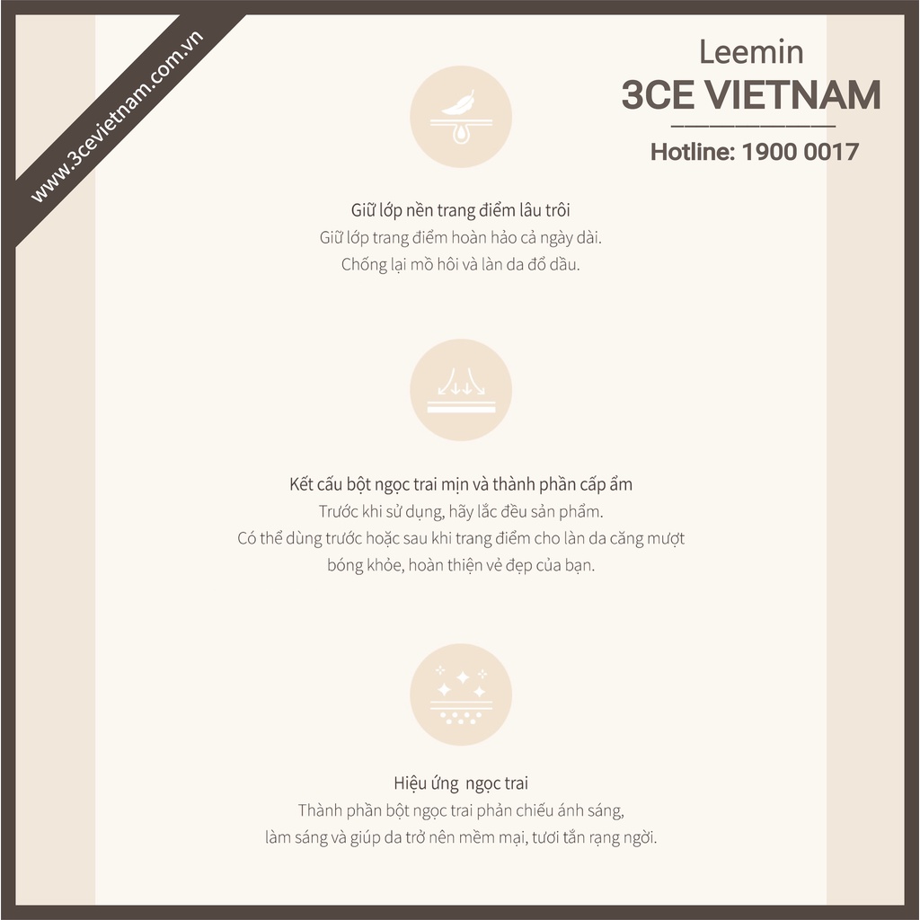 Xịt cố định trang điểm 3CE SHIMMER MAKEUP FIXER - 3CE VietNam Leemin | BigBuy360 - bigbuy360.vn