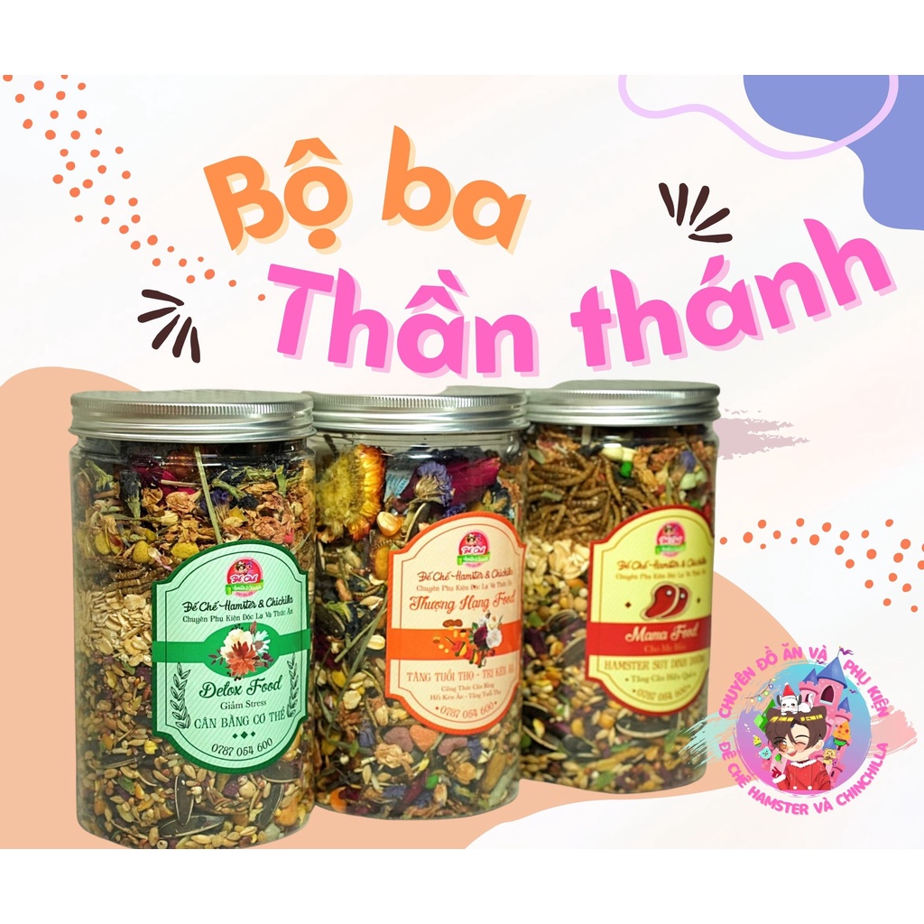 Combo đồ ăn trộn cho hamster tăng cân,giảm stress, trị kén ăn- bộ ba thần thành