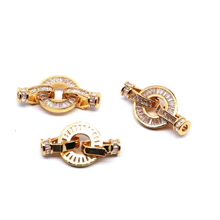 Khóa Vàng 18k Đính Đá zircon Xanh Lam Cổ Điển