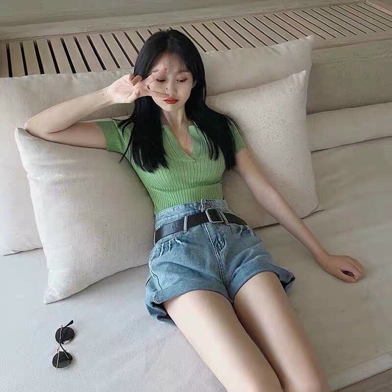 Áo len mỏng cổ V cực hot