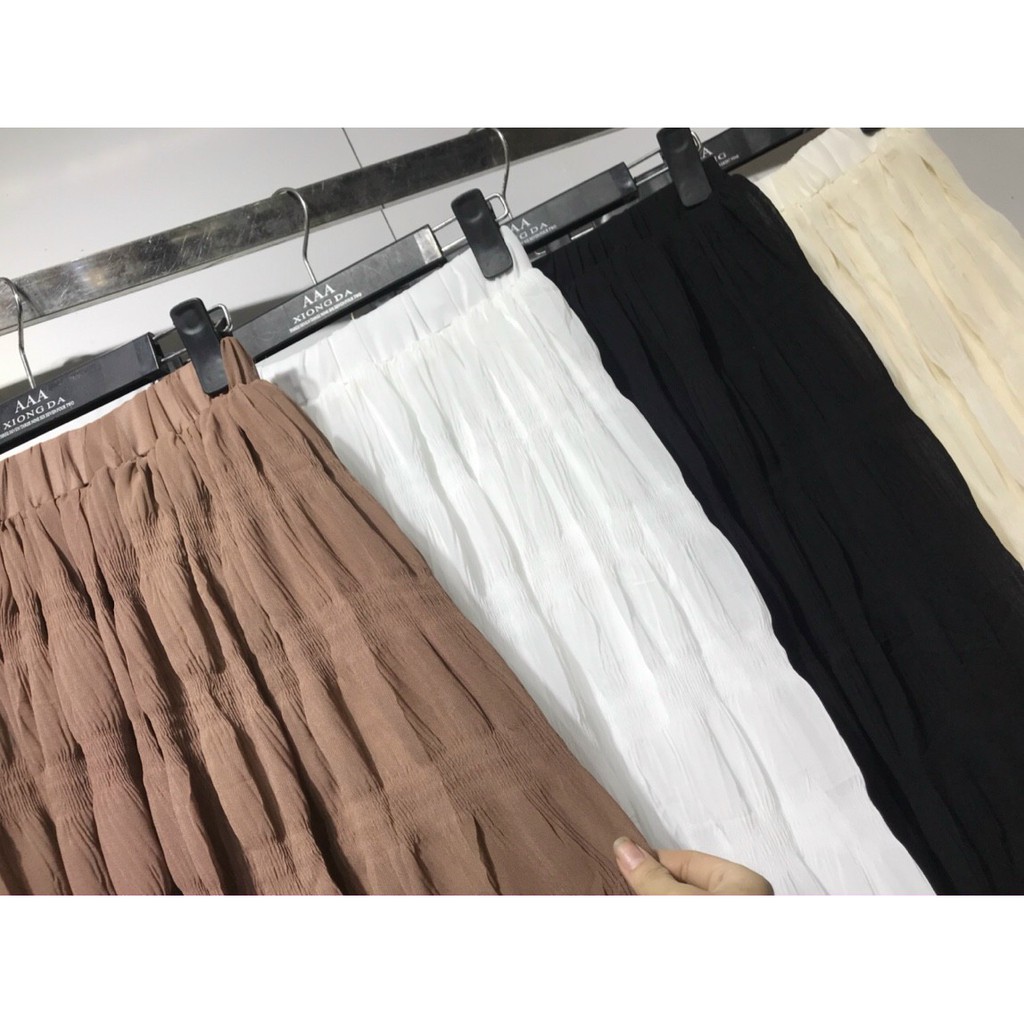 Chân váy dài chất nhăn Quảng châu hàng đẹp