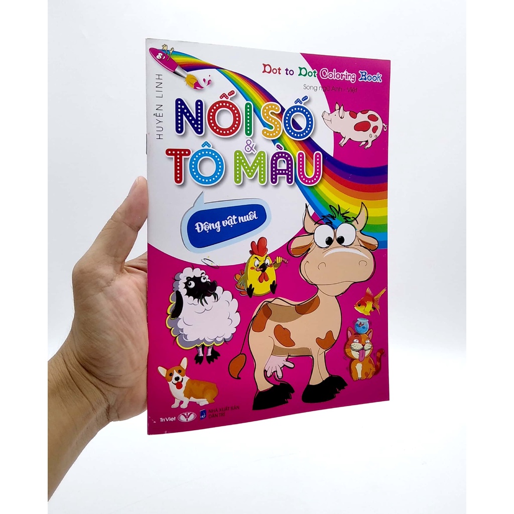 Sách Dot To Dot Coloring Book - Nối Số &amp; Tô Màu - Động Vật Nuôi