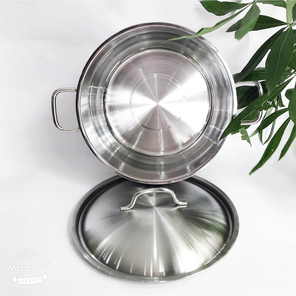 Bộ nồi xửng hấp inox HT Cook 1 đáy bếp từ nắp kính ( 28cm/ 30cm)