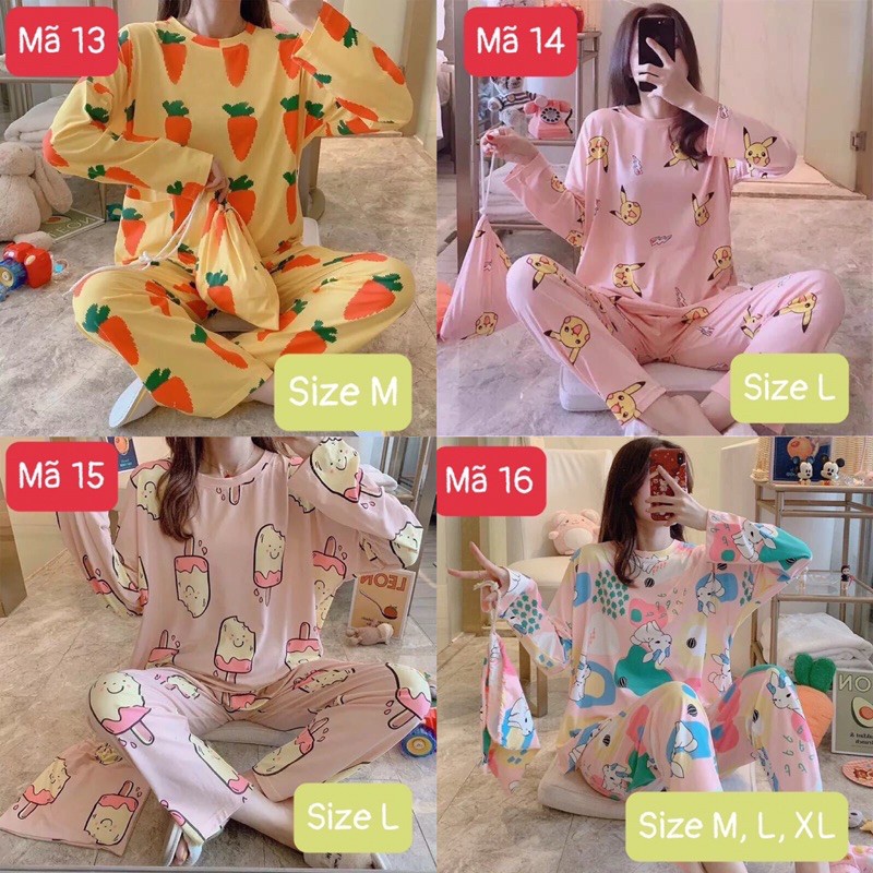 Bộ ngủ mặc nhà dài tay, váy ngủ dài tay (phát ngẫu nhiên) | BigBuy360 - bigbuy360.vn