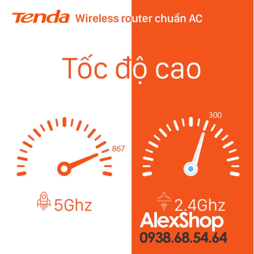 XÃ KHO  Tenda AC10v3 Thiết Bị Phát Wifi AC1200M Công Gigabit Băng Tần Kép 2.4G và 5G