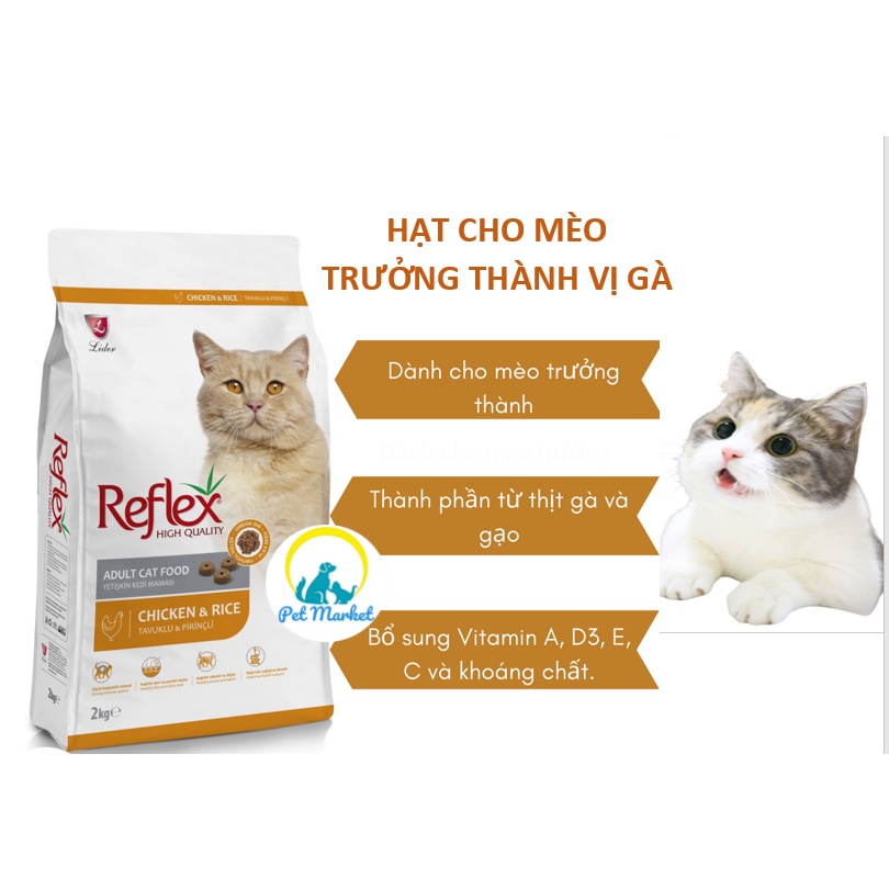 Hạt Reflex Cho Mèo Túi 2kg - Cho Mèo Lớn và Mèo Con -Thổ Nhĩ Kỳ