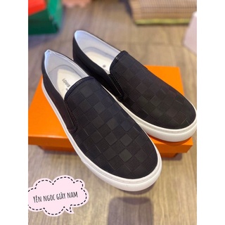 Giày slipon louis vuitton đen siêu cấp . Giày thể thao nam LV kèm hộp