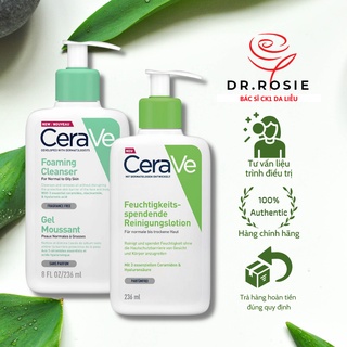 Sữa rửa mặt Cerave Foaming Facial Cleanser bản Pháp - Cerave da dầu & Da Khô - Bác Sĩ Hoa