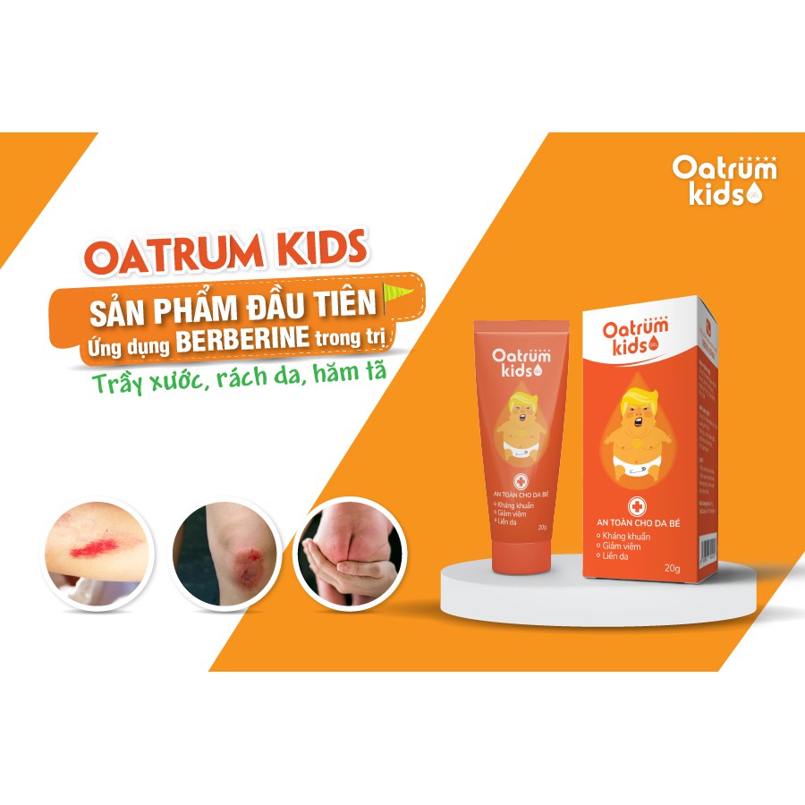 Oatrum Kids - Kem bôi da kháng khuẩn, giảm viêm, liền da cho bé (Tuýp 20g)