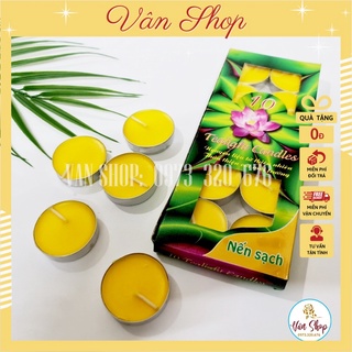 Nến bơ sạch tealight 10 viên không mùi không khói đen, thân thiện với môi trường