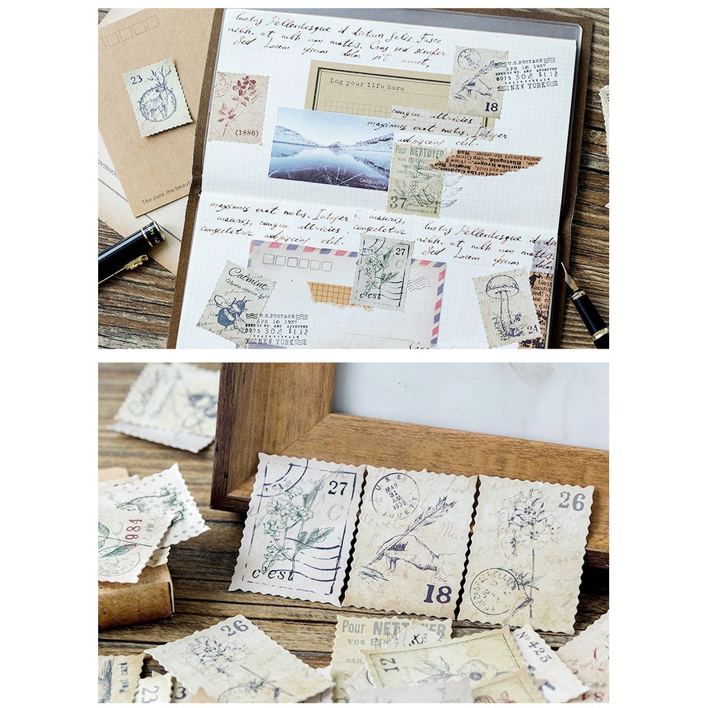 Bộ Sticker / Hình dán Kiểu Dáng Hình Lá Tem (46 Hình)