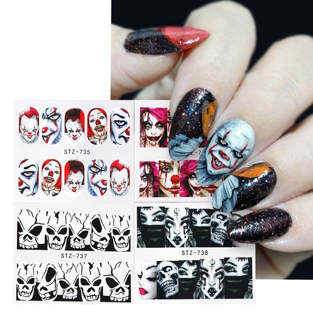[Hàng mới về] Miếng dán móng tay hình kinh dị phong cách ins Halloween DIY