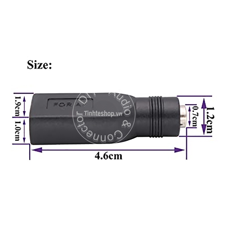 Đầu đổi nguồn USB AF sang DC 5.5x2.1mm cổng cái - hoặc ngược lại DC 5.5x2.1mm cái ra USB cái 1 chiếc