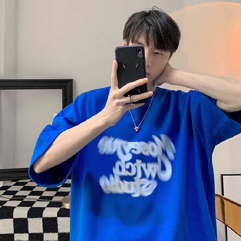 Áo Thun Tay Ngắn Dáng Rộng In Chữ Thời Trang Mùa Hè Cho Nam