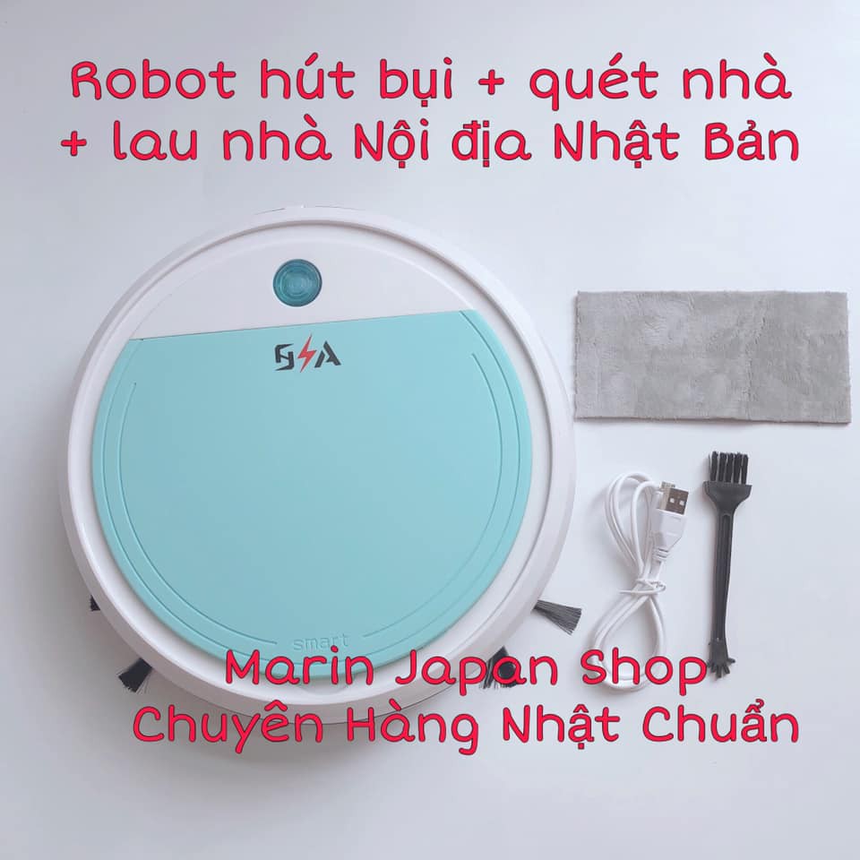 Robot máy hút bụi + lau nhà + quét nhà + khử trùng , 4 tác dụng trong 1 Full phụ kiện nội địa Nhật Bản