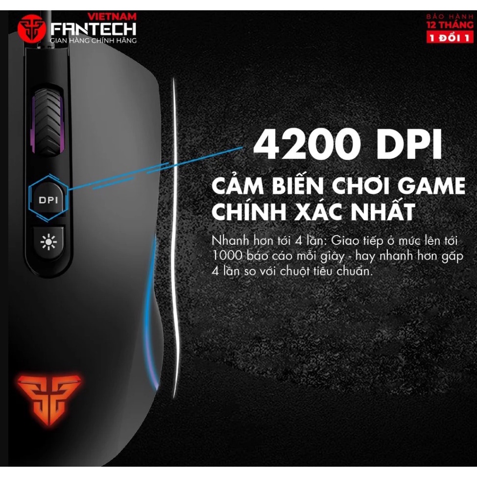 Chuột Gaming Có dây Fantech X16 THOR II 4200DPI LED RGB 16,8 Triệu Màu
