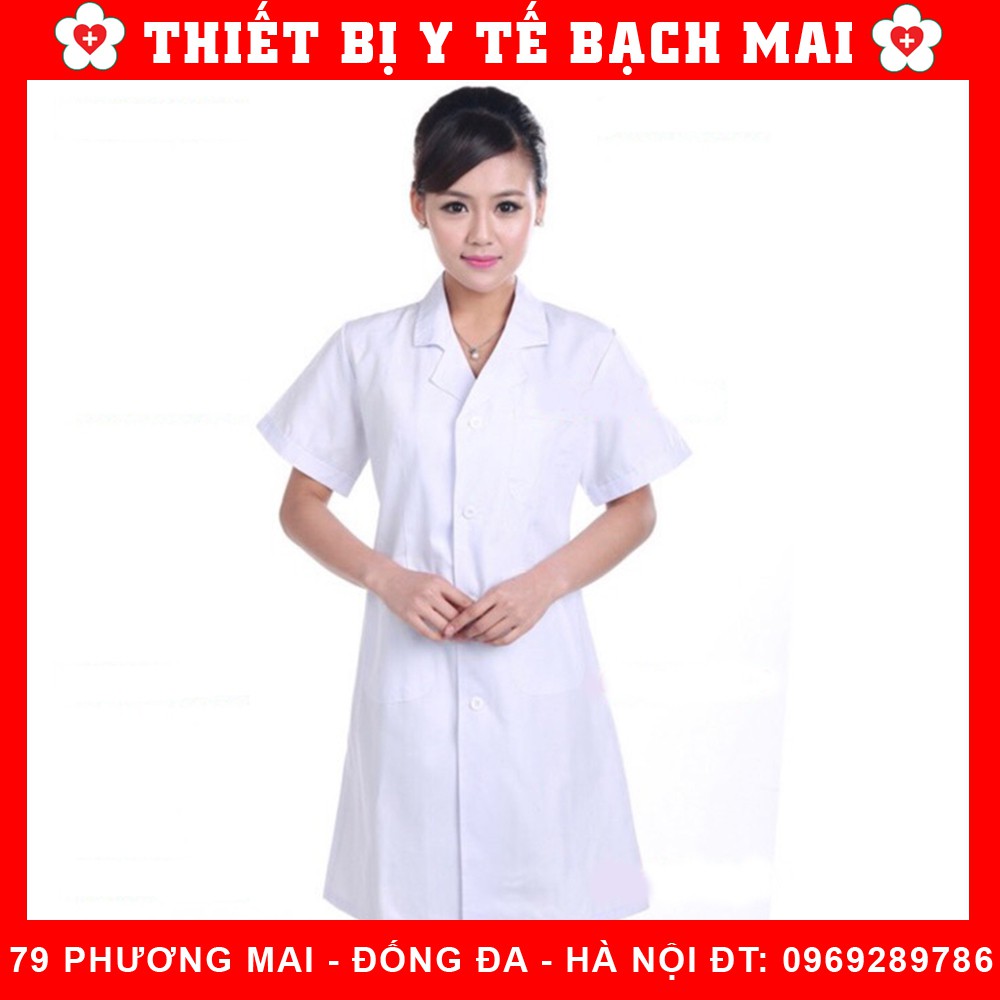 [Hàng Đẹp] Áo Blouse Trắng Cộc Tay Nam, Nữ Đứng Dáng Chuẩn Form Chất Vải Kaki