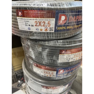 Dây điện đôi 2x2.5 Daphaco-100m dây Fa tròn xám 2 lớp vỏ bọc PVC- Hàng Chính Hãng