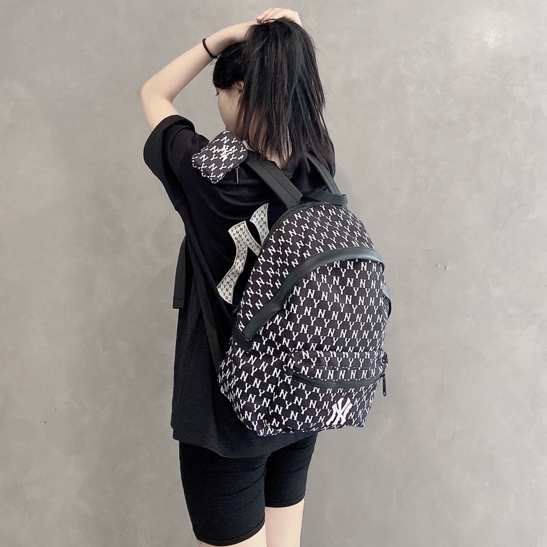 Balo NY M.L.B Monogram Backpack - Black XUẤT DƯ FULL TEM TAG