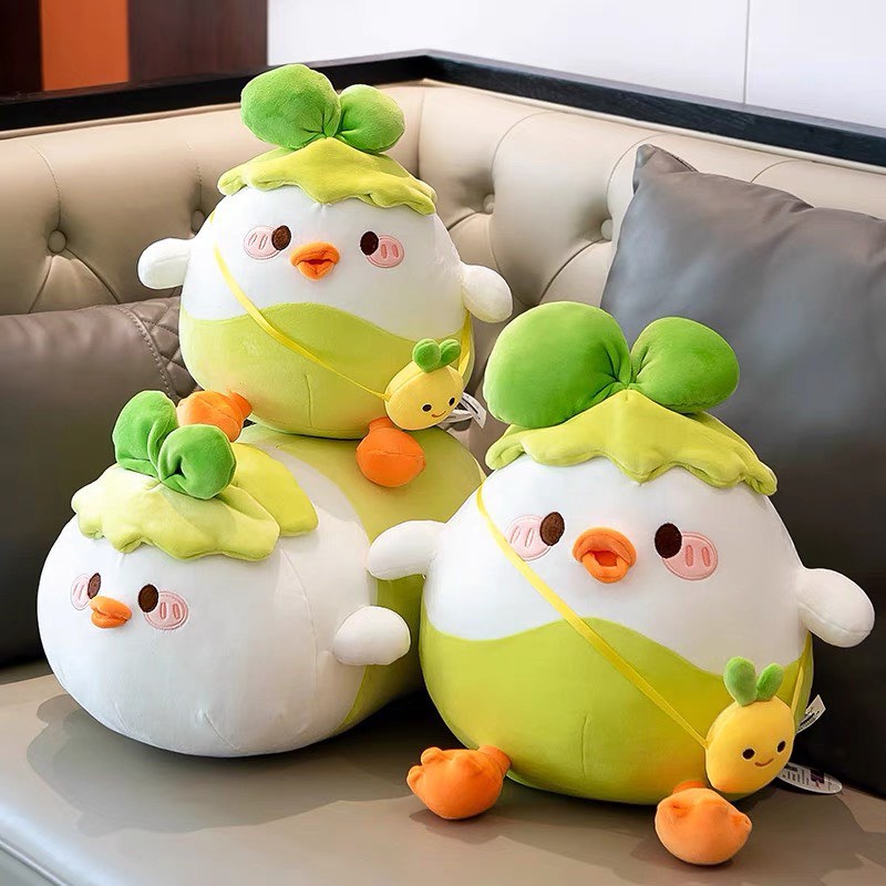 Gấu Bông Gà Bắp Cải Siêu Dễ Thương Bông Mềm Mịn Size 25cm