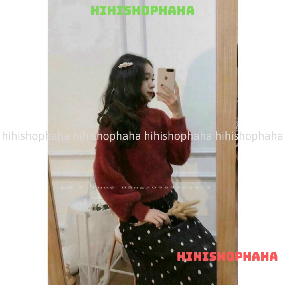 Áo len lông cổ nọ lông trơn màu Hàn Quốc cao cấp nhiều màu siêu hot 2022 hihishophaha