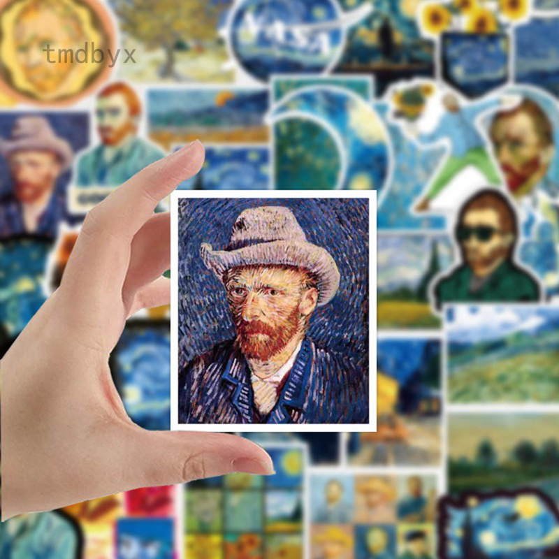Miếng dán in hình Van Gogh làm đồ trang trí xinh xắn