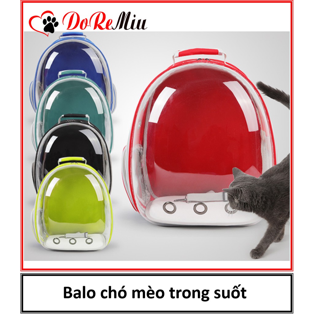 Doremiu - Balo chó mèo dạng trong suốt (balo phi hành gia) túi vận chuyển thú cưng dưới 7kg